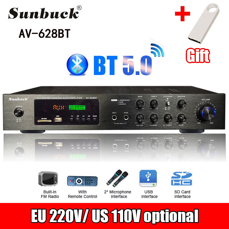 Home Cinema Subwoofer - 110/220V 2000W Bluetooth Power Amplifier Audio