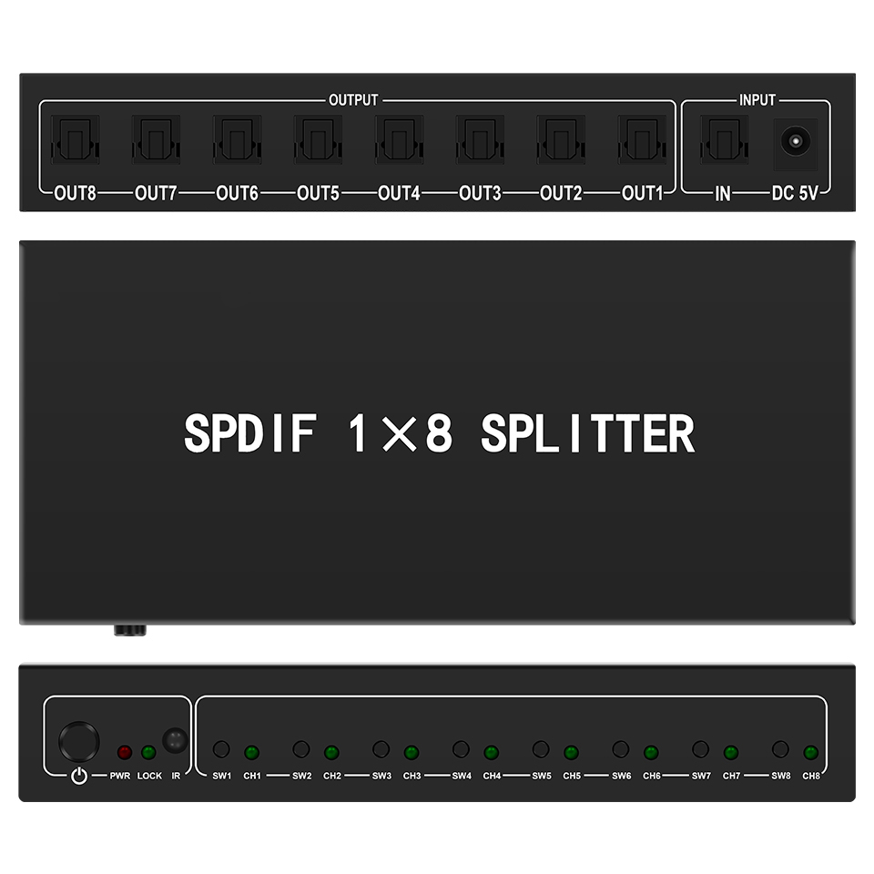 Home Cinema Idea - Optical Audio Splitter,1 in 8 Out
