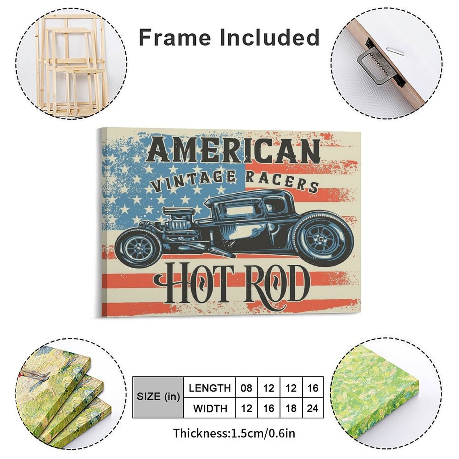 American Hot Rod Canvas Painti - Home Cinema Wall Design review and price