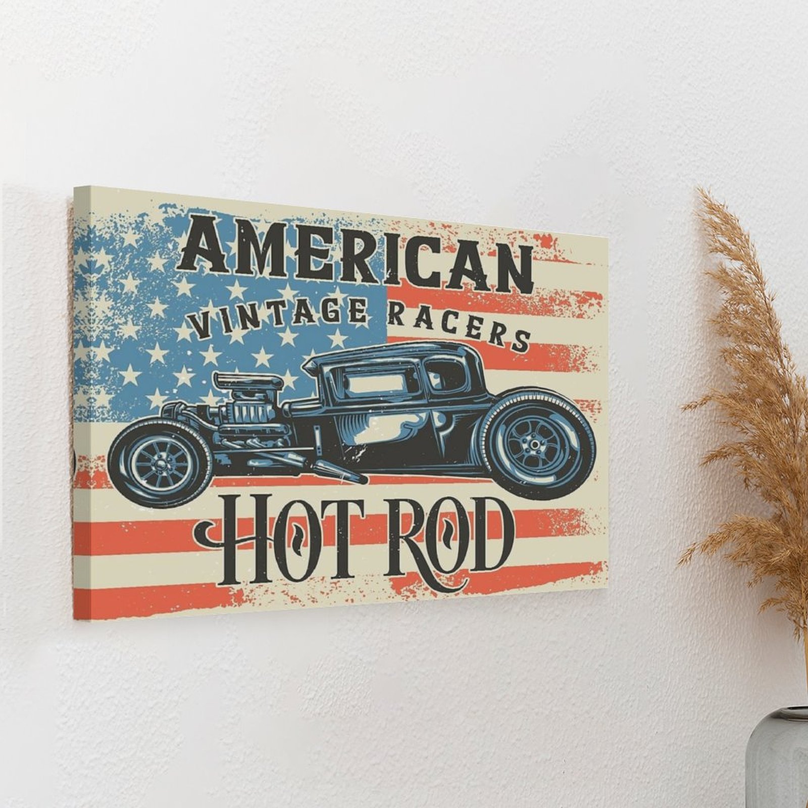 American Hot Rod Canvas Painti - Home Cinema Wall Design review and price