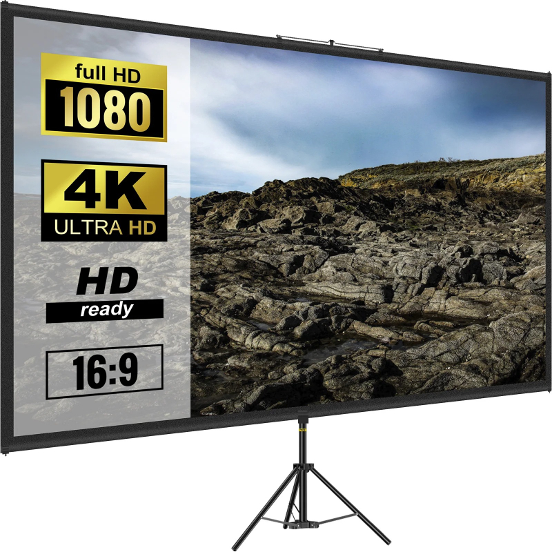 100 Inch Tripod Projector Scre - Home Cinema Projector Screen review and price