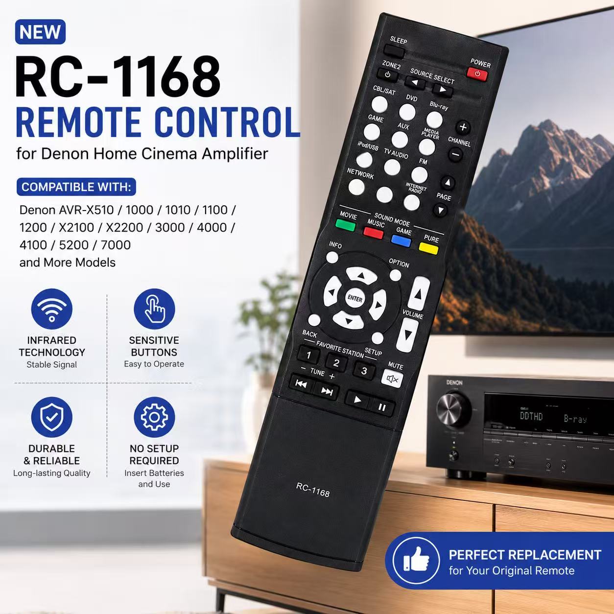 RC‑1168 New Replacement Remote - Home Cinema Denon review and price