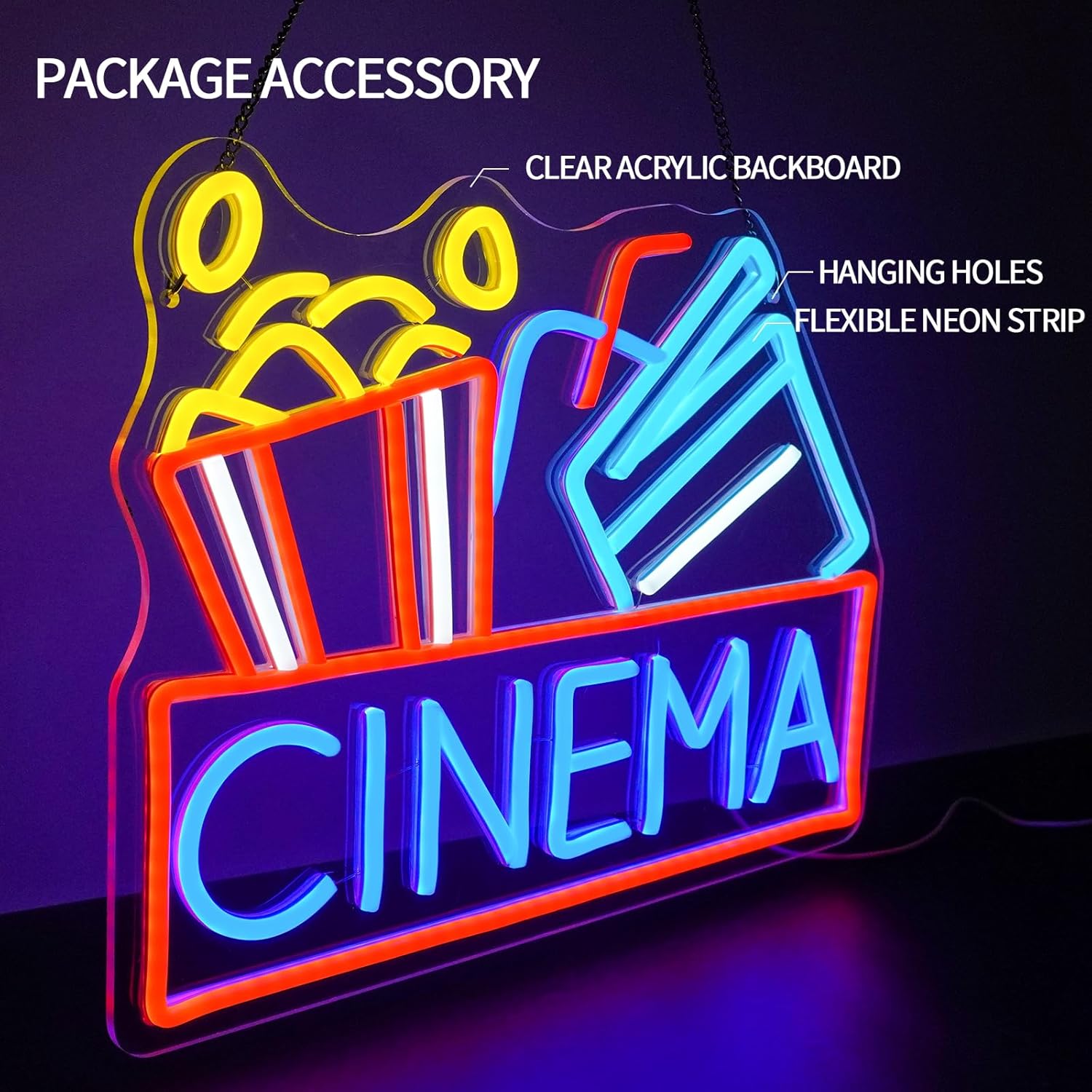 Cinema Neon Sign USB Powered L - Home Cinema Design review and price