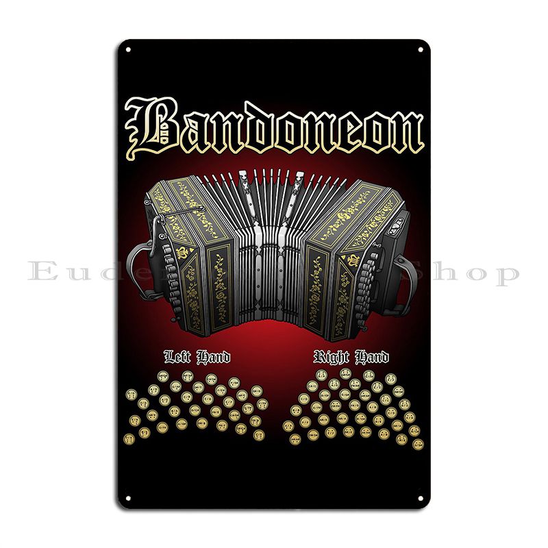 Bandoneon Metal Plaque Poster  - Home Cinema Wall Design review and price