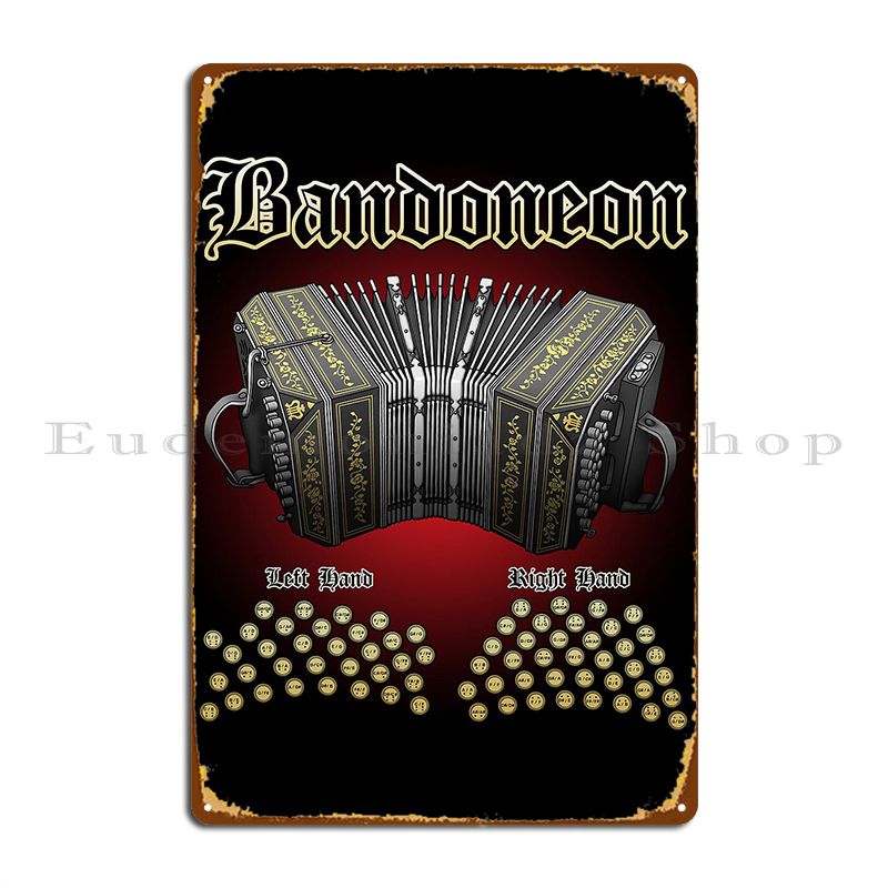 Bandoneon Metal Plaque Poster  - Home Cinema Wall Design review and price