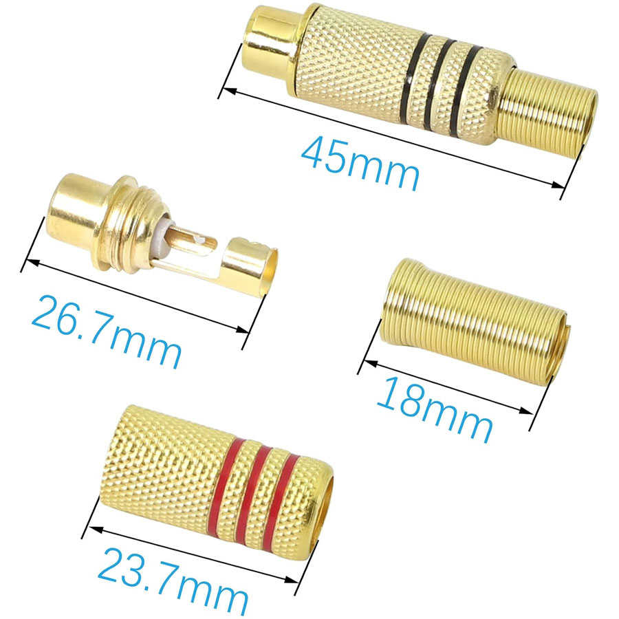 4PCS RCA Plug Gold Plated Sold - Home Cinema Idea review and price
